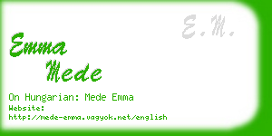 emma mede business card